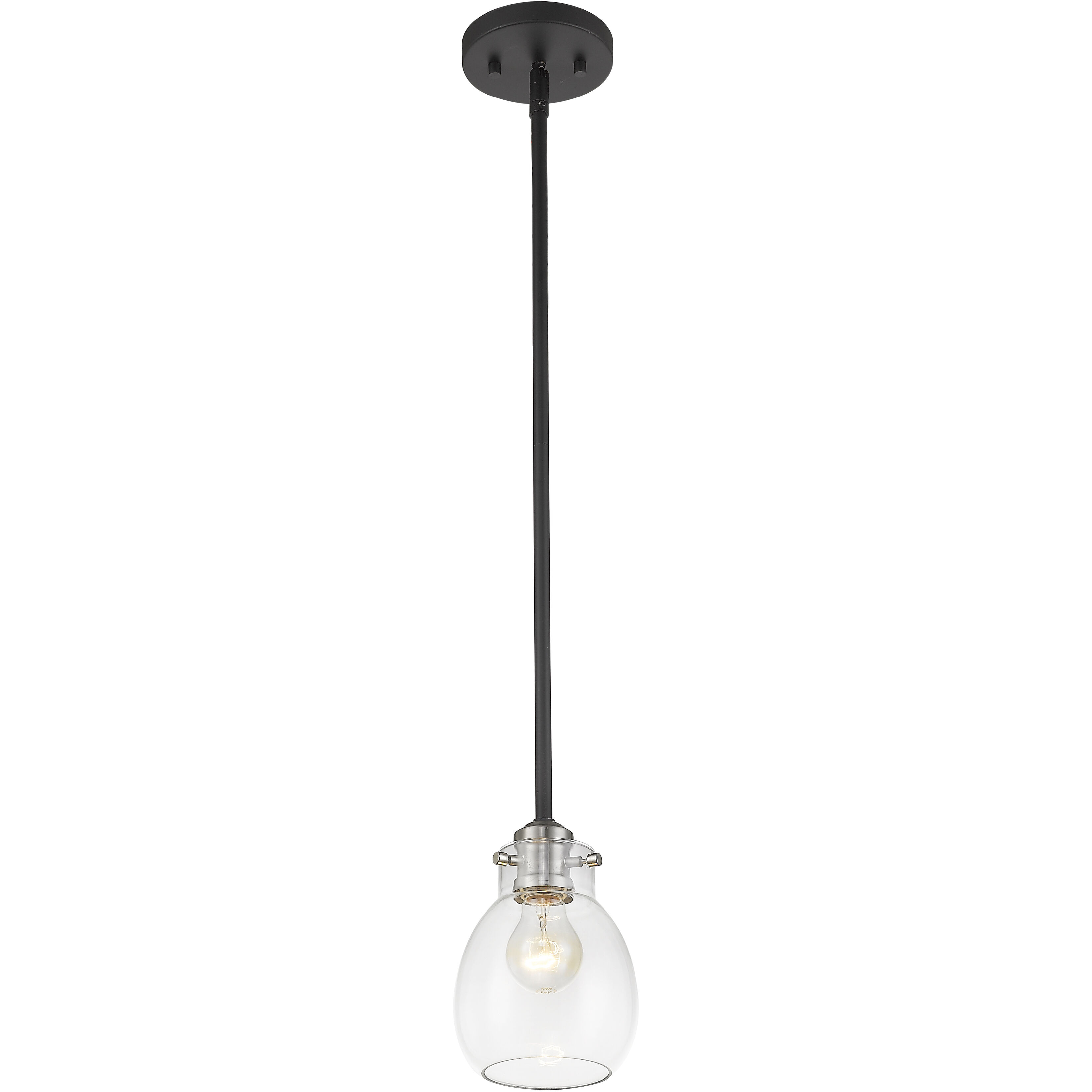 Kraken 1 Light 5.25 inch Matte Black and Brushed Nickel Pendant Ceiling Light