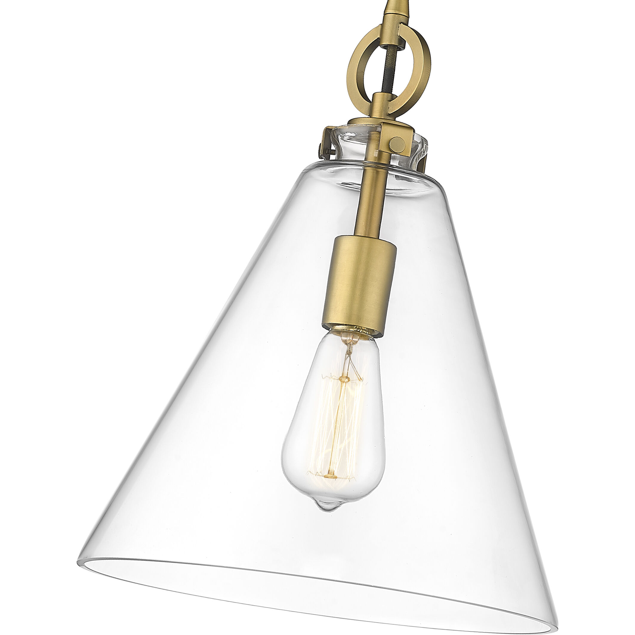 Harper 1 Light 11.5 inch Rubbed Brass Pendant Ceiling Light