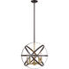 Cavallo 5 Light 18 inch Hammered Bronze and Olde Brass Pendant Ceiling Light