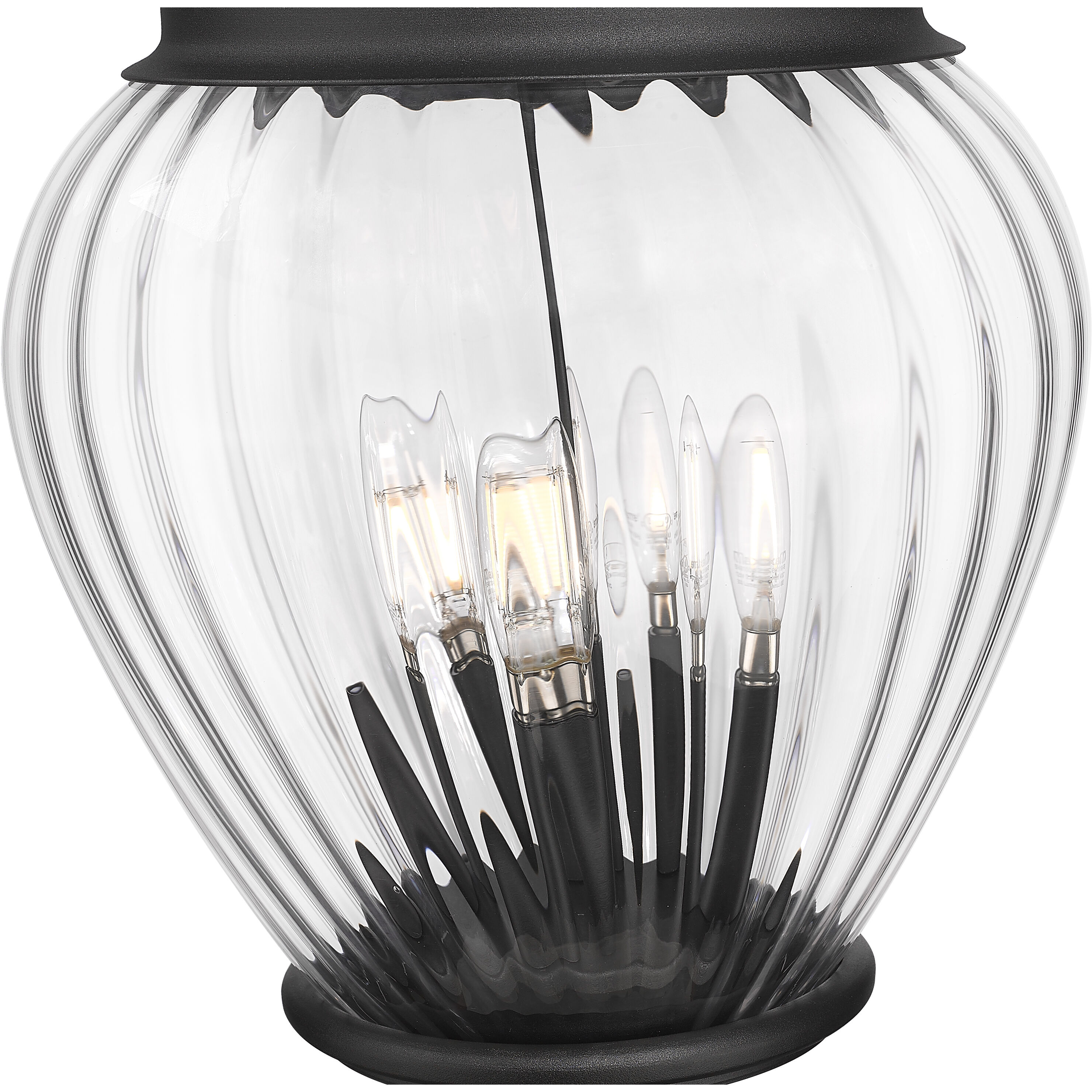 Davina 4 Light 107.25 inch Black Outdoor Post Mounted Fixture in G9