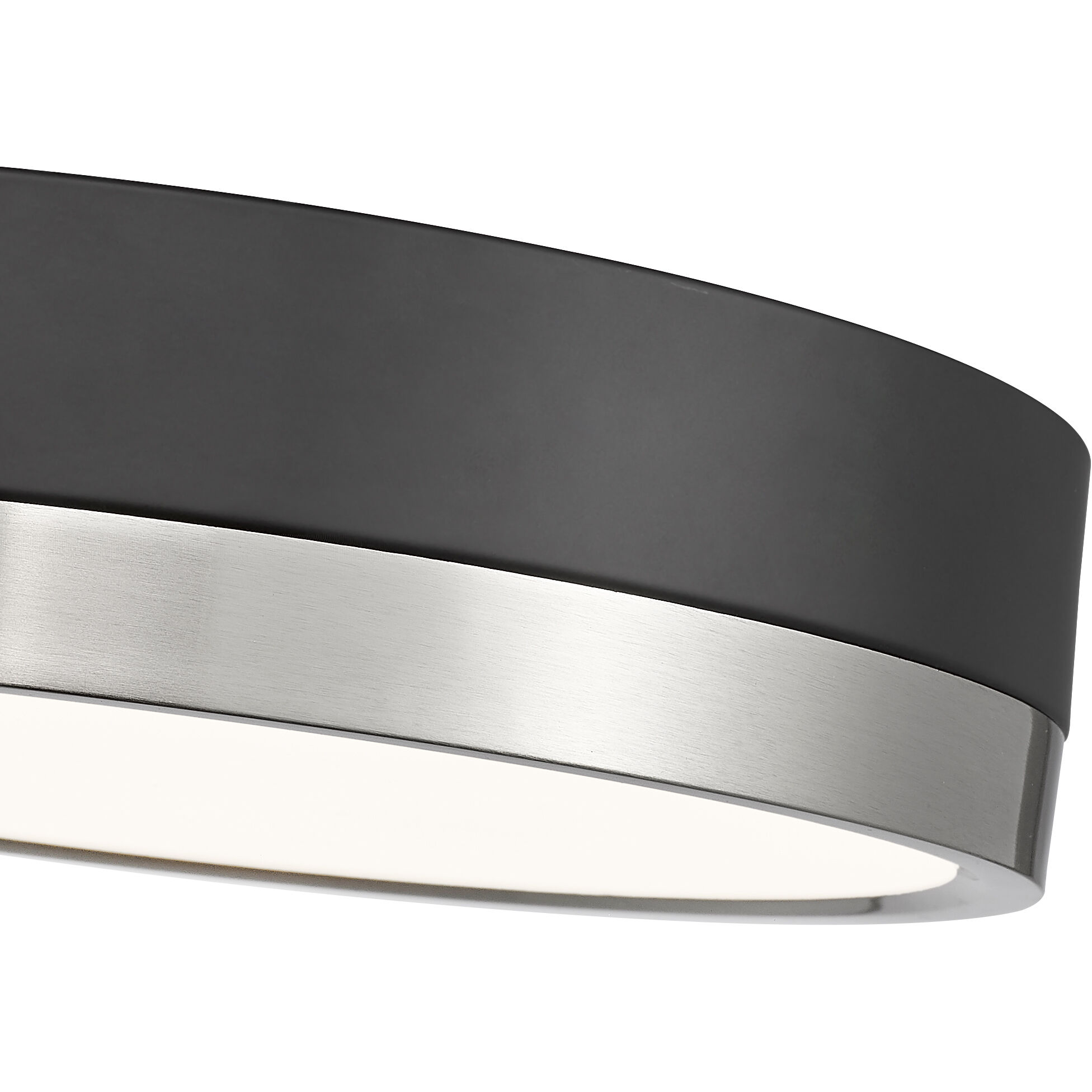 Algar LED 12 inch Matte Black and Brushed Nickel Flush Mount Ceiling Light