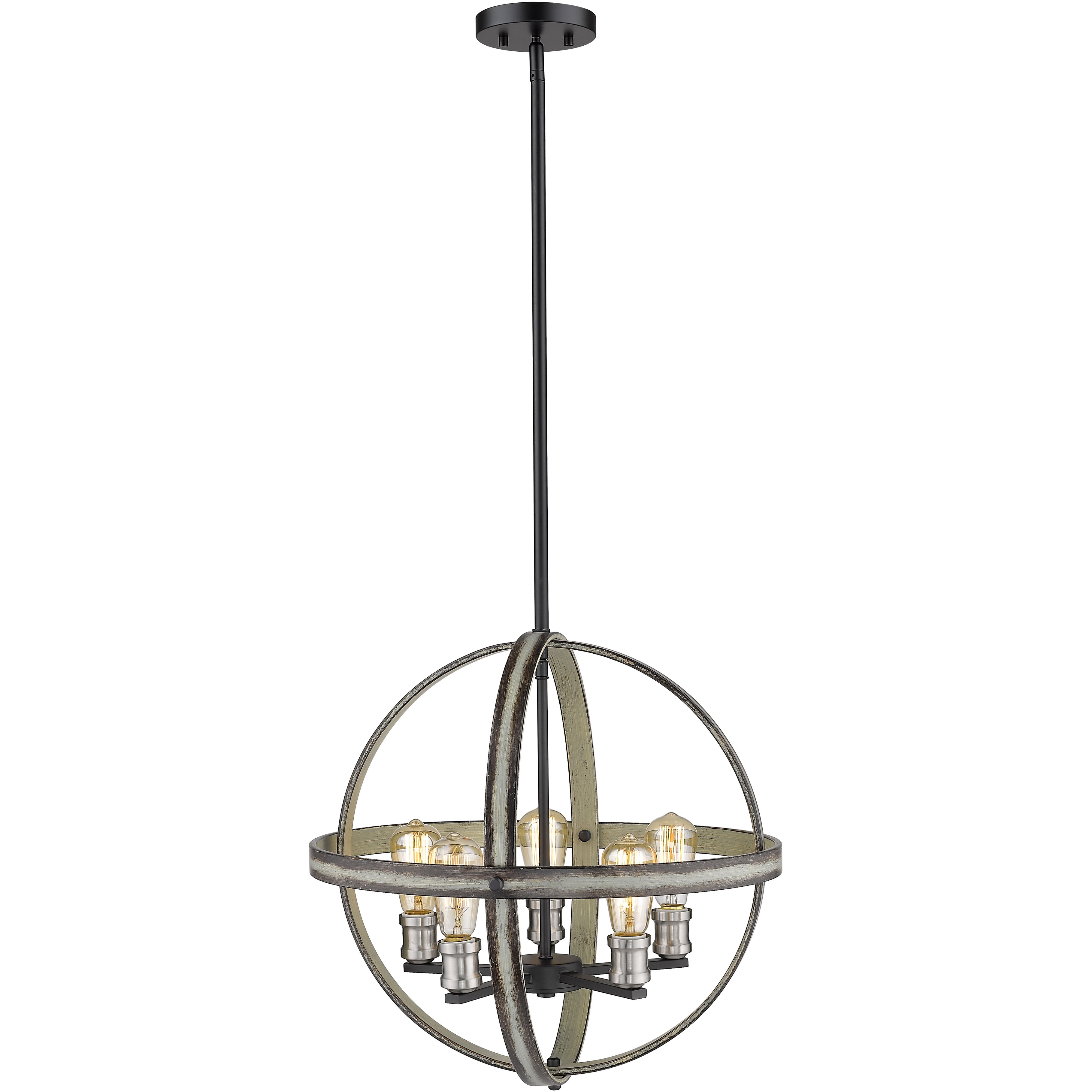 Kirkland 5 Light 20 inch Ashen Barnboard Chandelier Ceiling Light