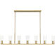 Titus 7 Light 63.5 inch Modern Gold Linear Chandelier Ceiling Light