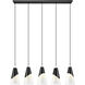 Aimie Linear Chandelier Ceiling Light in Matte Black