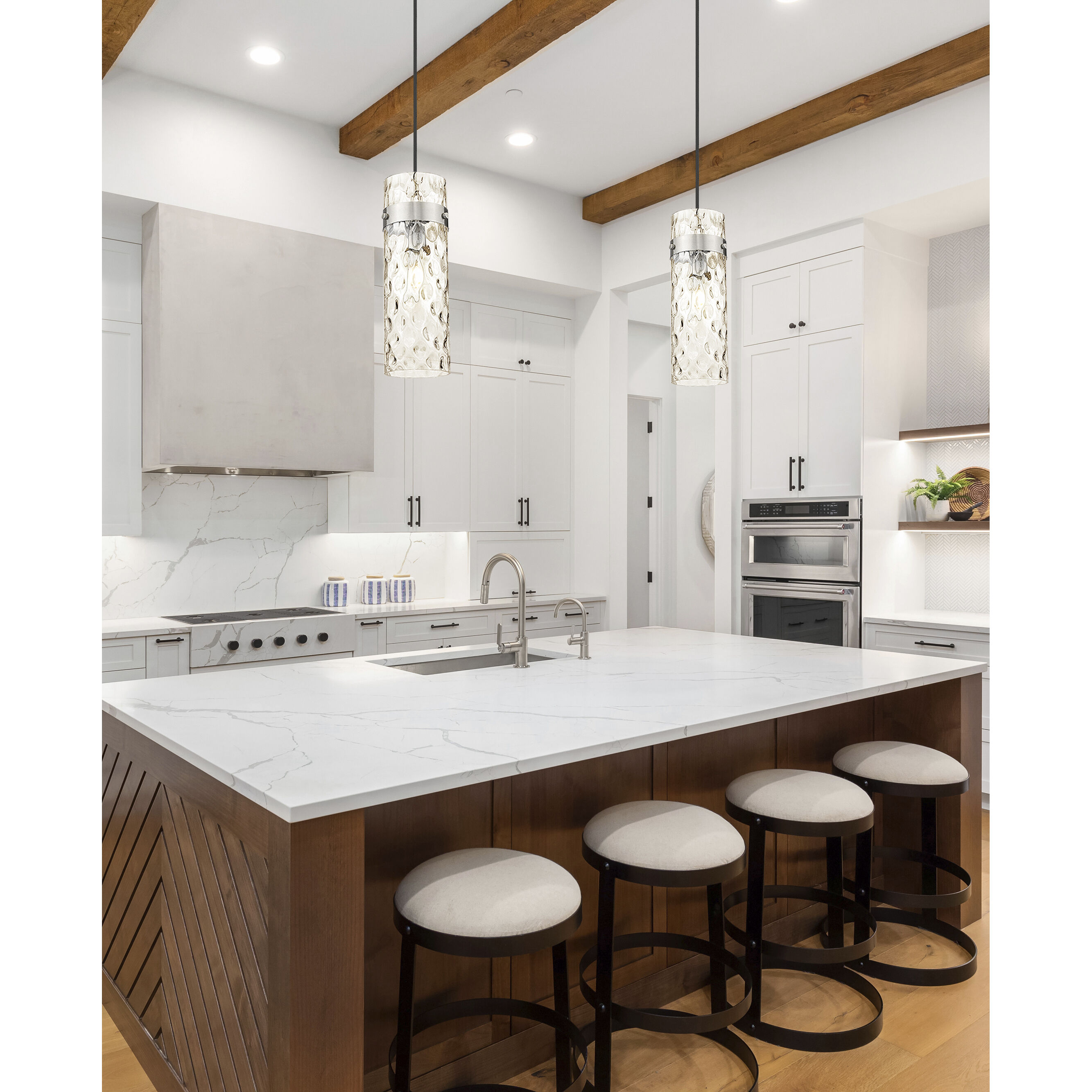 Fontaine 1 Light 5.75 inch Brushed Nickel Pendant Ceiling Light