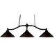 Chance 3 Light 50 inch Bronze Billiard Ceiling Light in Bronze Metal