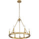 Barclay 6 Light 25 inch Rubbed Brass Chandelier Ceiling Light