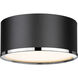 Arlo 2 Light 12.25 inch Matte Black and Chrome Flush Mount Ceiling Light