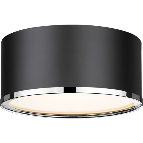 Arlo 2 Light 12.25 inch Matte Black and Chrome Flush Mount Ceiling Light