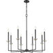 Gaultier 8 Light 35.25 inch Matte Black and Mondern Gold Chandelier Ceiling Light in Matte Black and Modern Gold