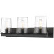 Callista 3 Light 27.5 inch Matte Black Vanity Wall Light