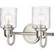 Kinsley 2 Light 14.5 inch Brushed Nickel Bath Vanity Wall Light