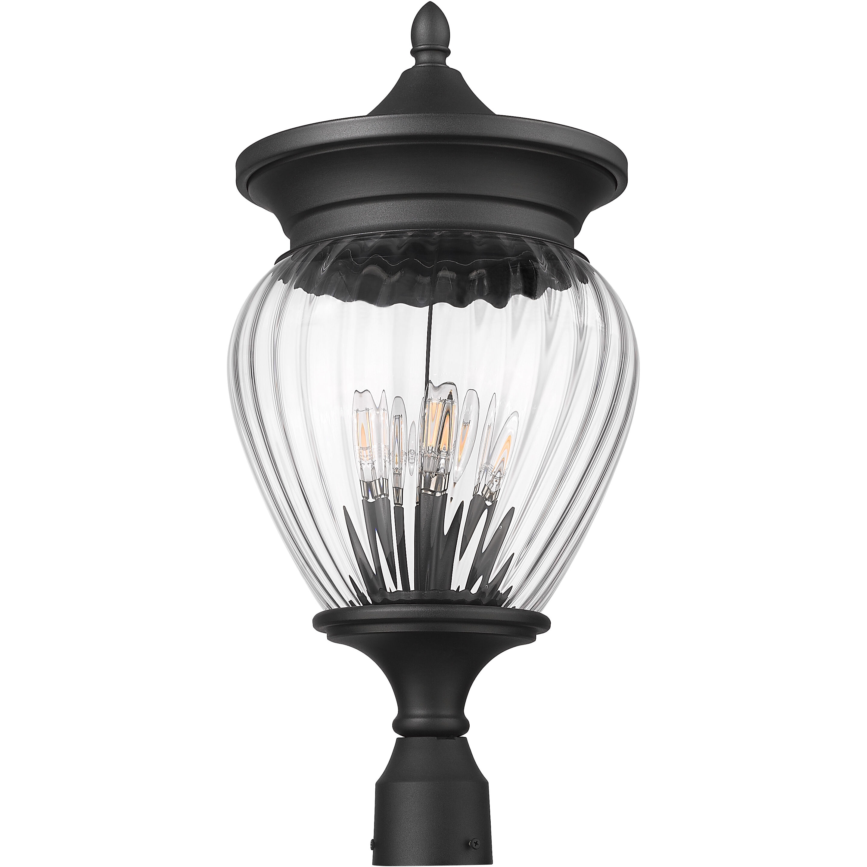 Davina 4 Light 25.25 inch Black Outdoor Post Mounted Fixture in G9