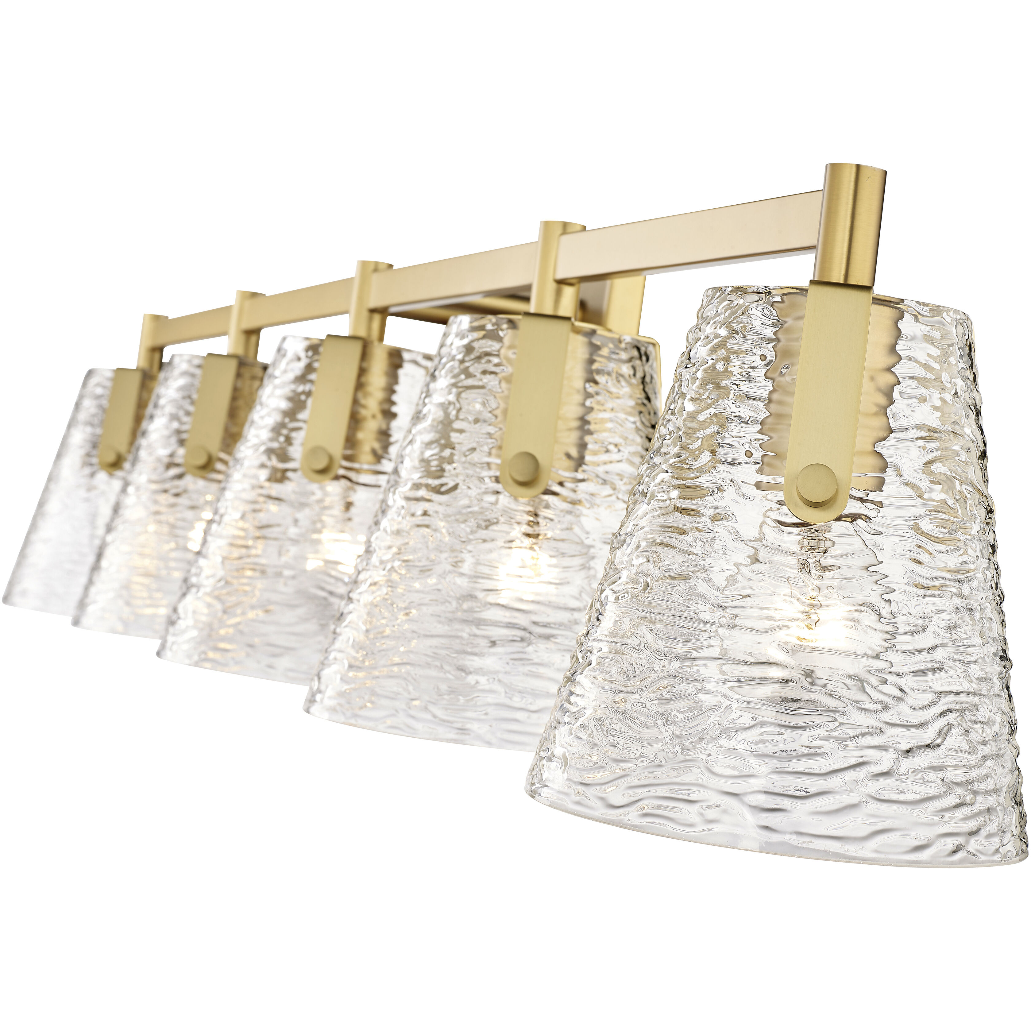 Analia 5 Light 45.75 inch Modern Gold Vanity Wall Light