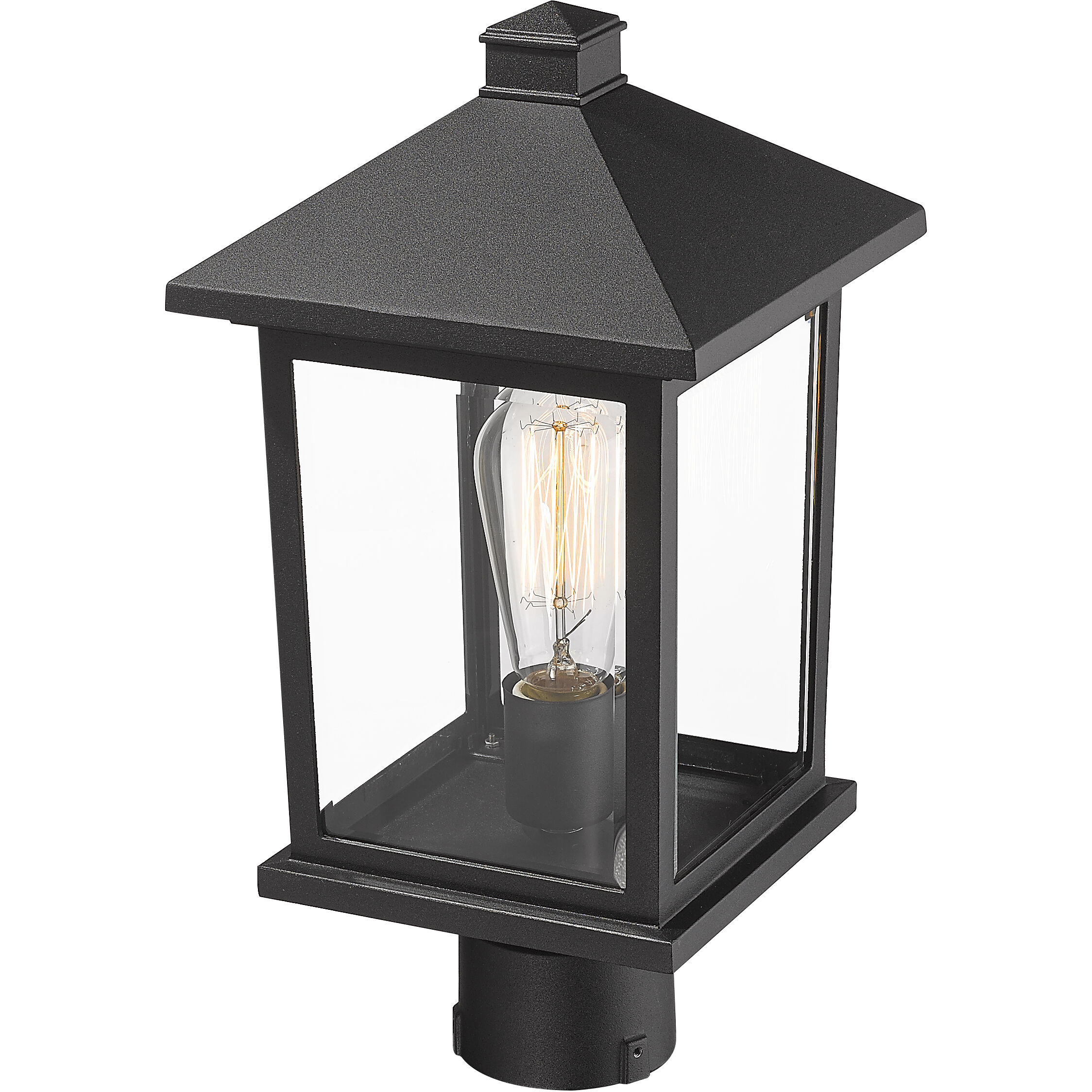 Portland 1 Light 16 inch Black Outdoor Post Mount Fixture