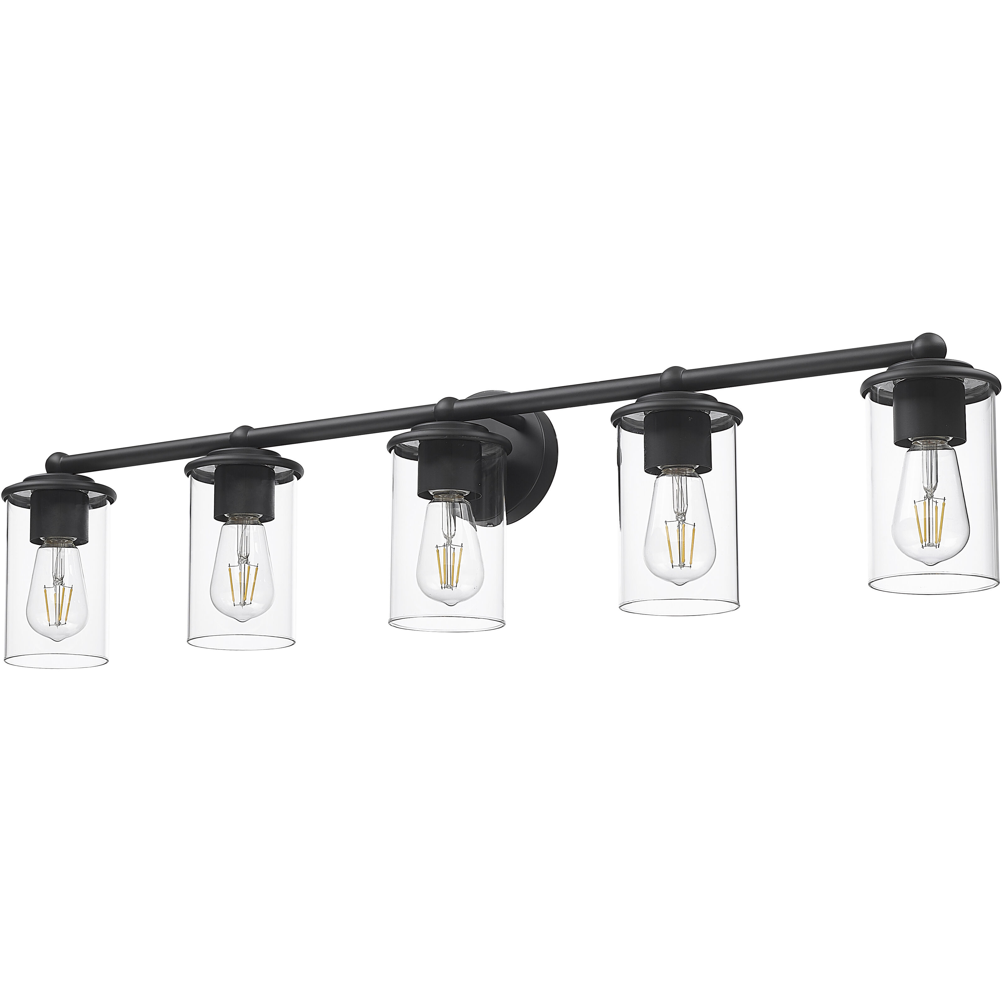 Thayer 5 Light 39 inch Matte Black Vanity Wall Light