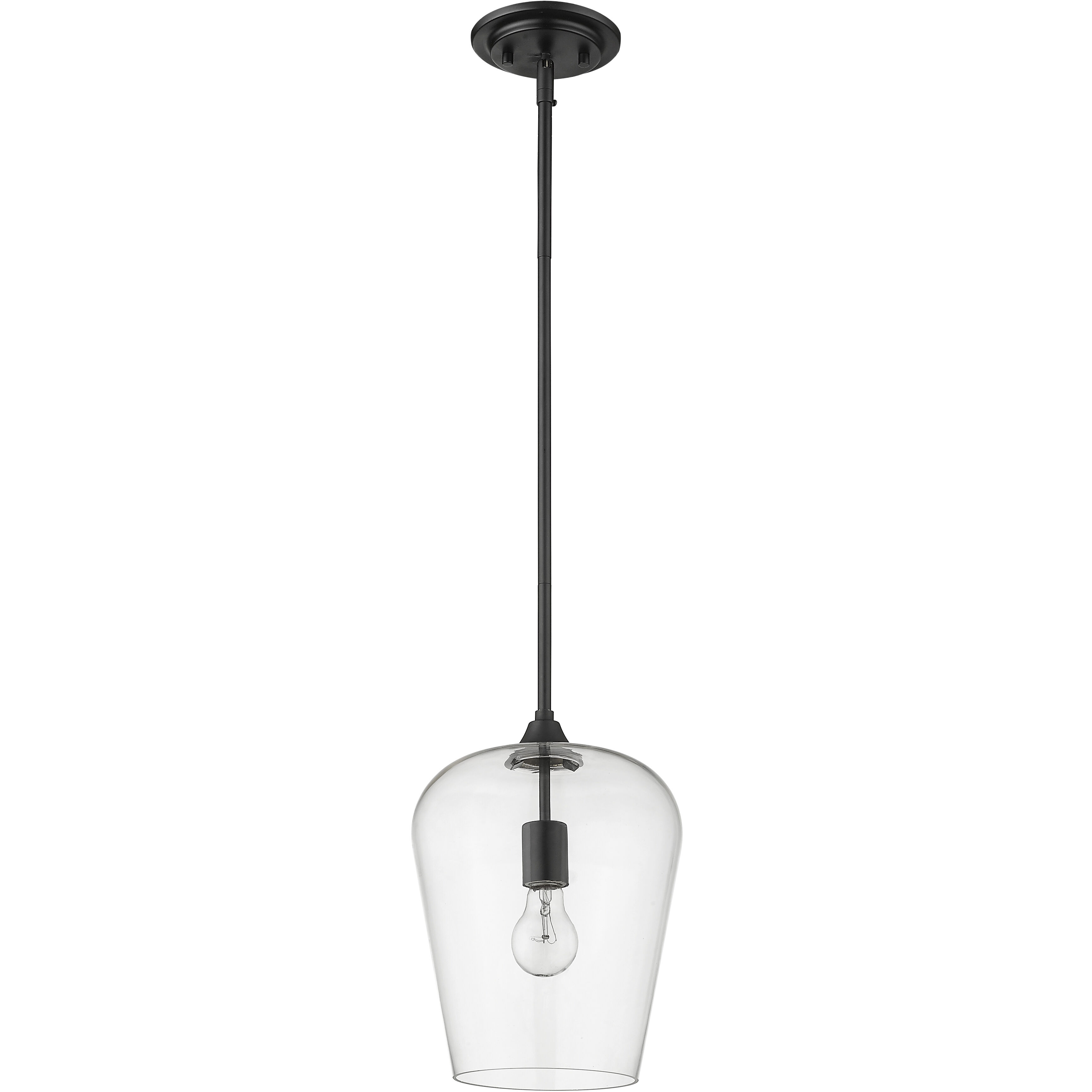 Joliet 1 Light 9 inch Matte Black Pendant Ceiling Light
