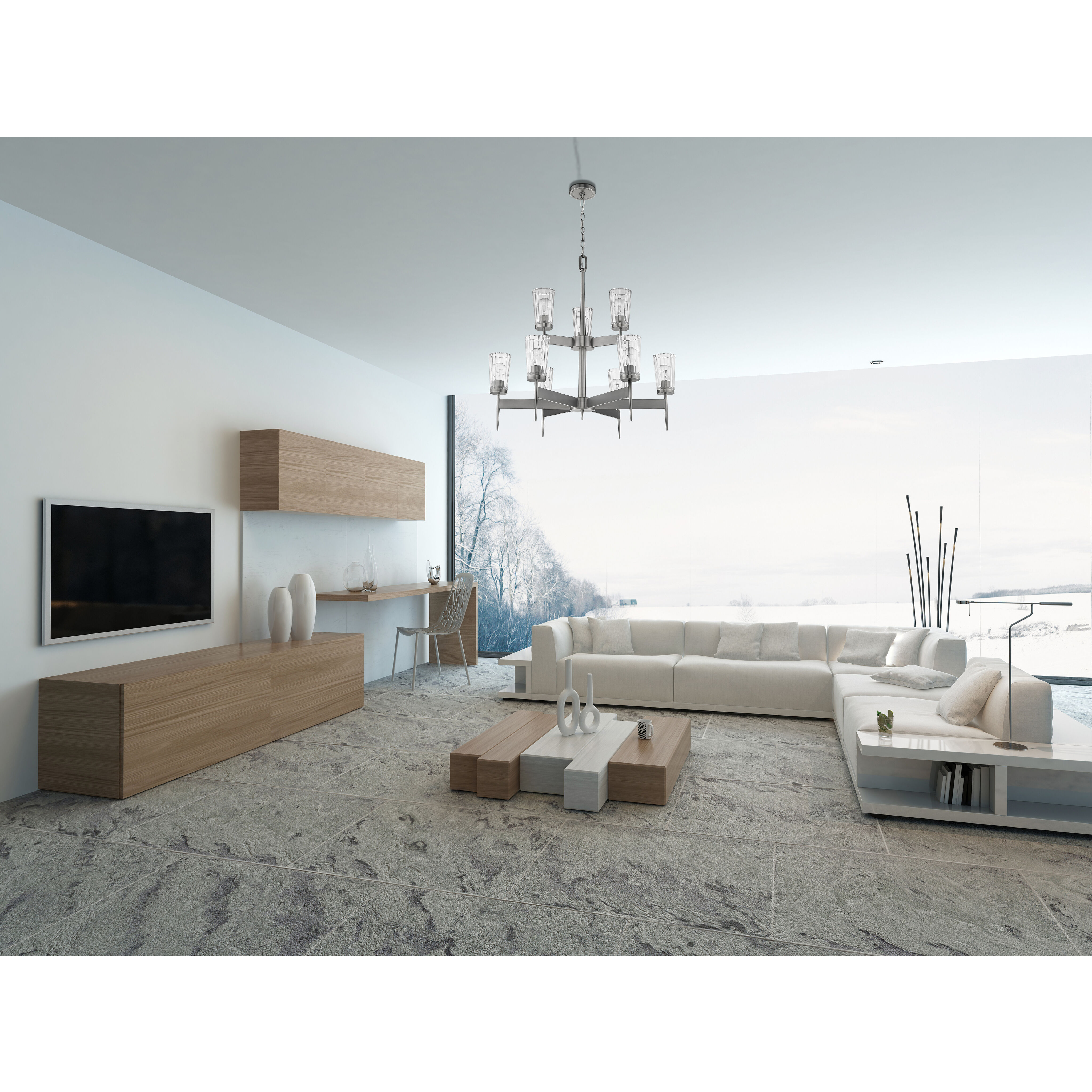 Flair 9 Light 31 inch Antique Nickel Chandelier Ceiling Light in 23