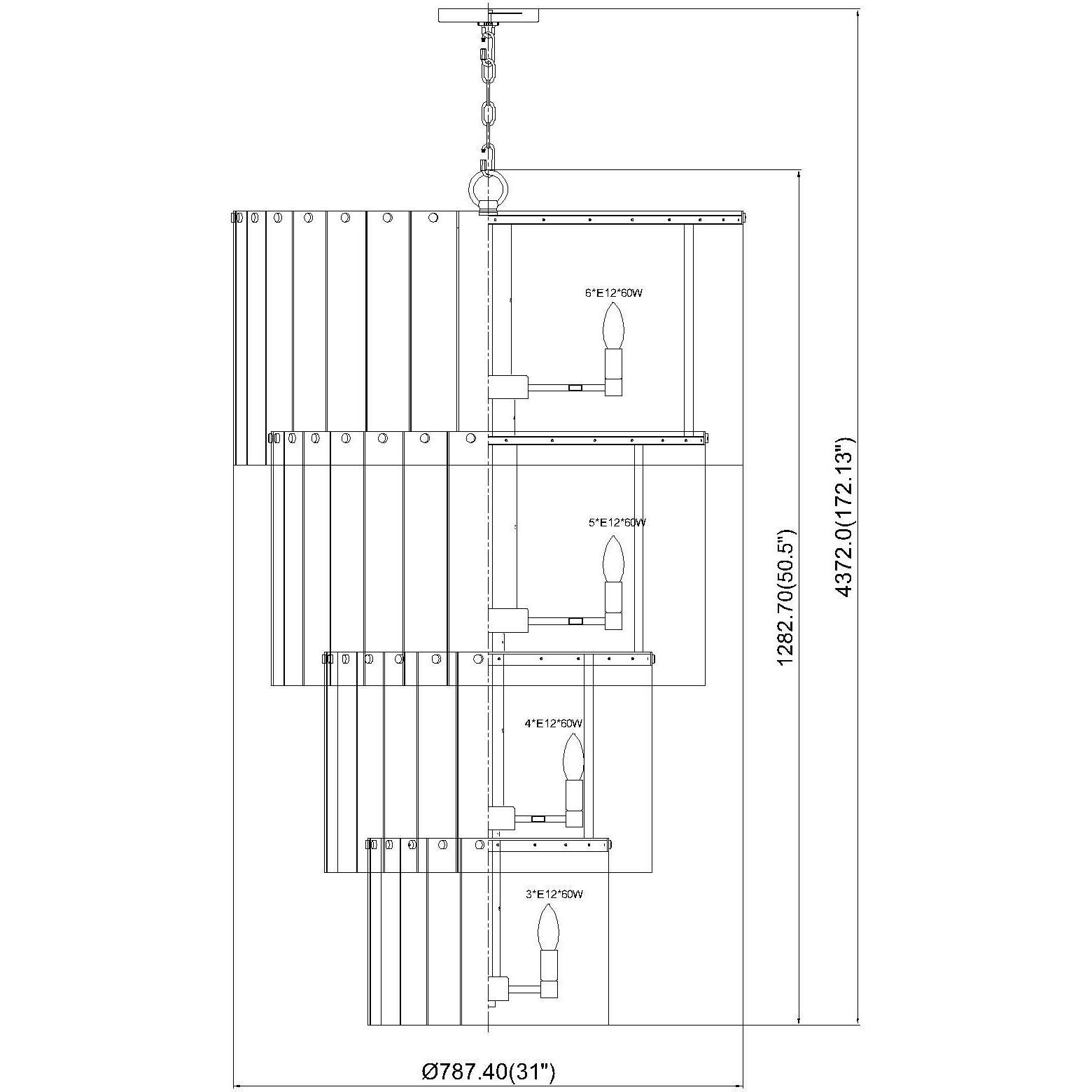 Glacier 18 Light 31 inch Matte Black Chandelier Ceiling Light