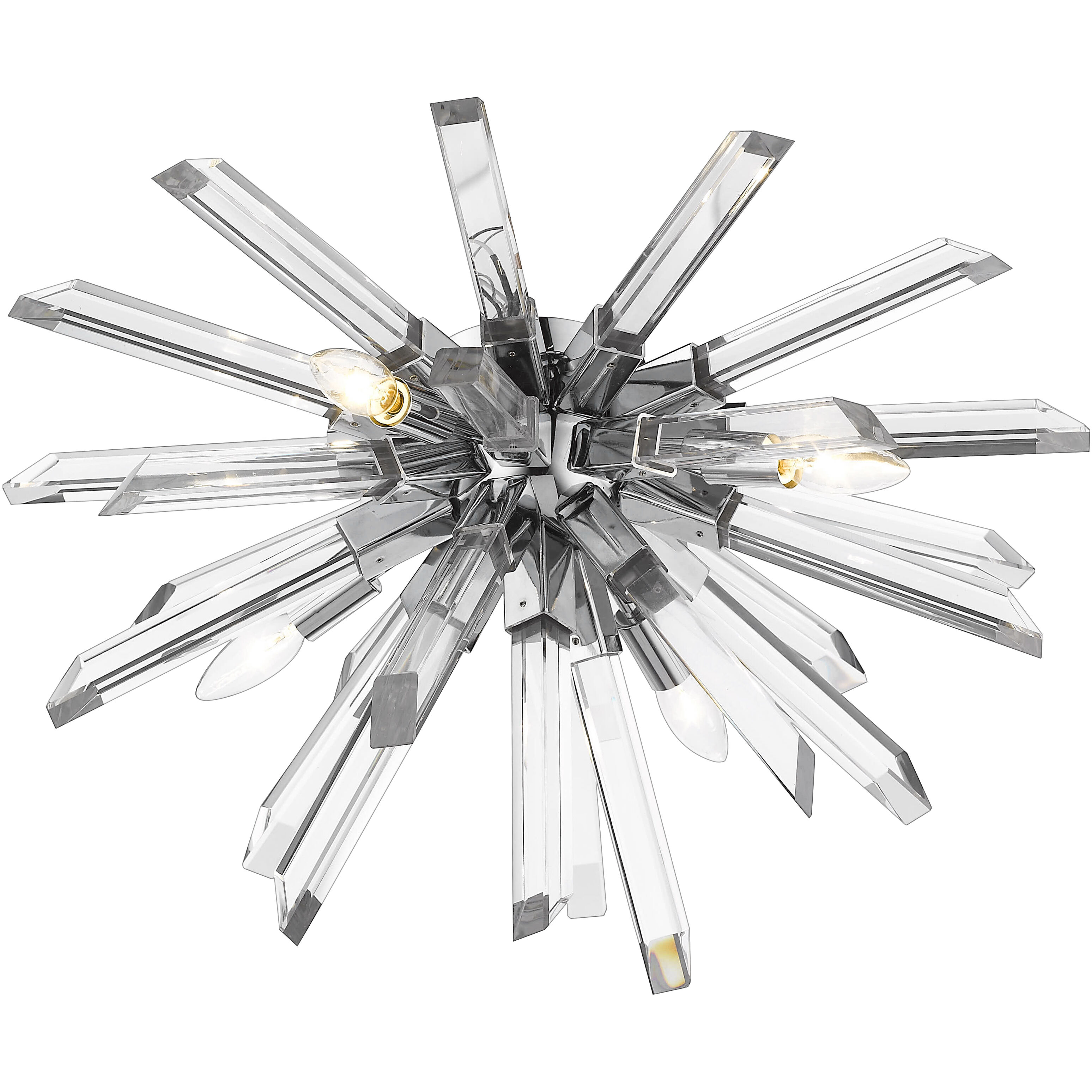 Burst 4 Light 24.75 inch Chrome Flush Mount Ceiling Light in 22