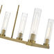 Beau Linear Chandelier Ceiling Light in Rubbed Brass