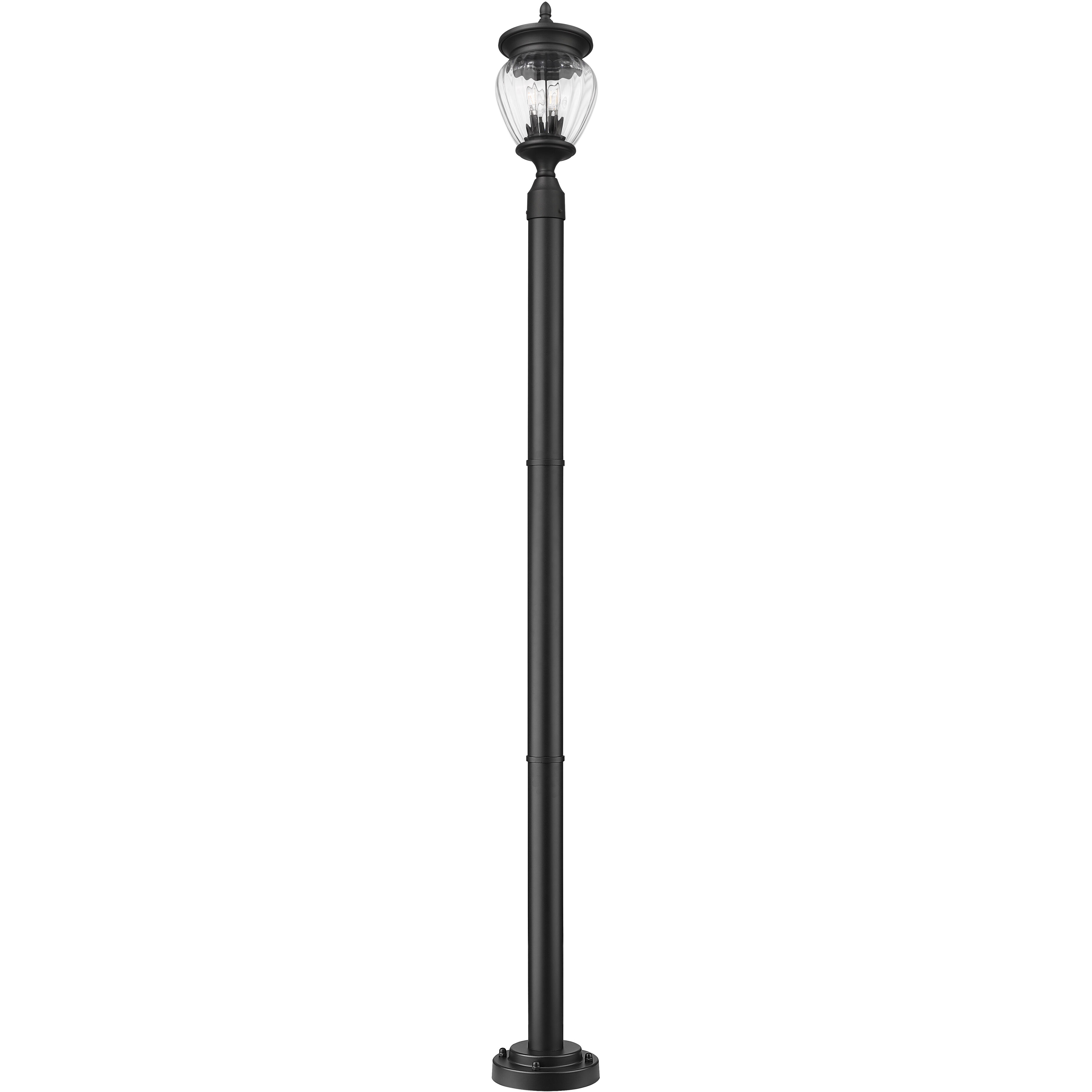 Davina 3 Light 94 inch Black Outdoor Post Mounted Fixture in G9