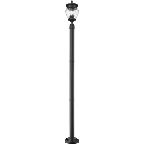 Davina 3 Light 94 inch Black Outdoor Post Mounted Fixture in G9
