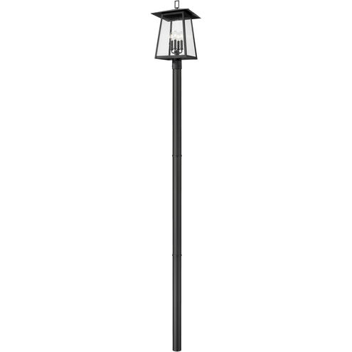 Rainer 4 Light 118.25 inch Black Outdoor Post Mounted Fixture in G9