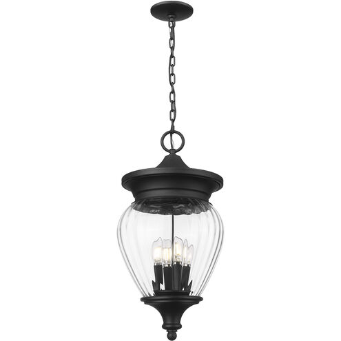 Davina 4 Light 12 inch Black Outdoor Chain Mount Ceiling Fixture in G9