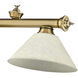 Cordon 3 Light 57.25 inch Rubbed Brass Billiard Light Ceiling Light in Golden Mottle Glass