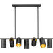 Lumina 7 Light 42 inch Matte Black Linear Chandelier Ceiling Light