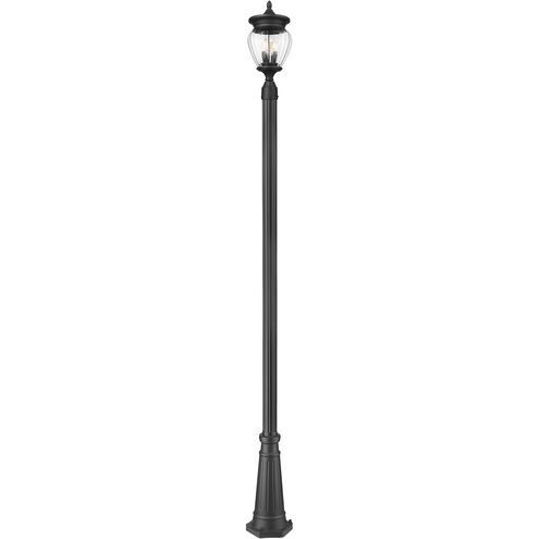 Davina 3 Light 114.25 inch Black Outdoor Post Mounted Fixture in G9