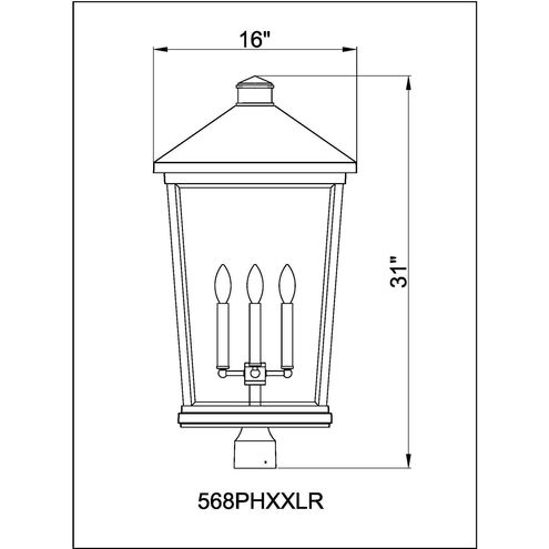 Beacon 4 Light 31 inch Black Outdoor Post Mount Fixture