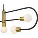 Neutra 5 Light 44 inch Matte Black and Foundry Brass Linear Chandelier Ceiling Light in Matte Black and Factory Bronze