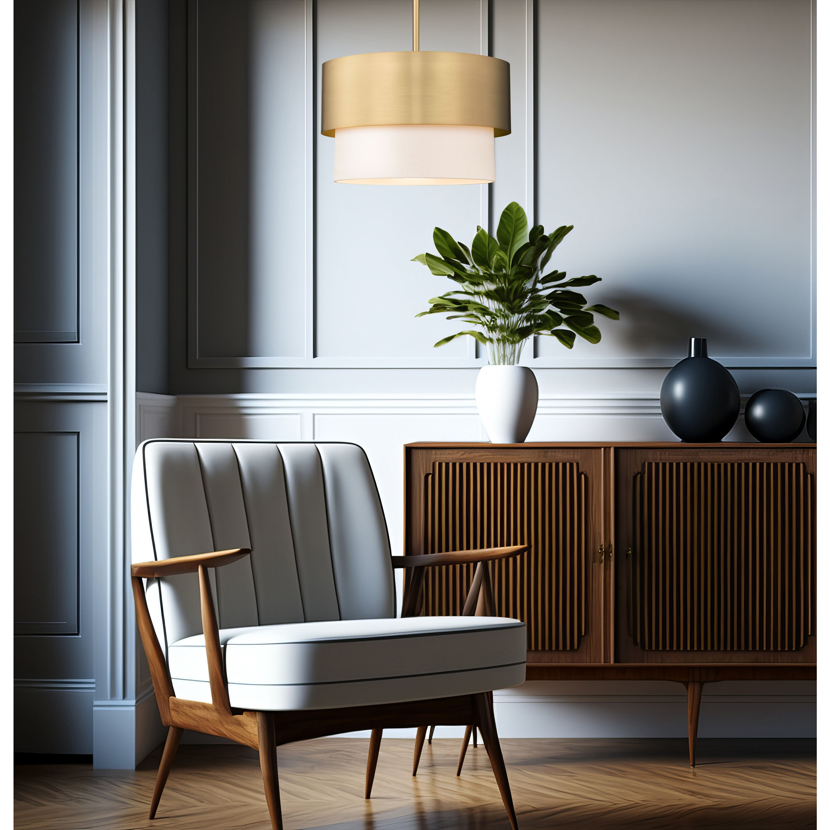 Counterpoint 1 Light 12 inch Modern Gold Pendant Ceiling Light