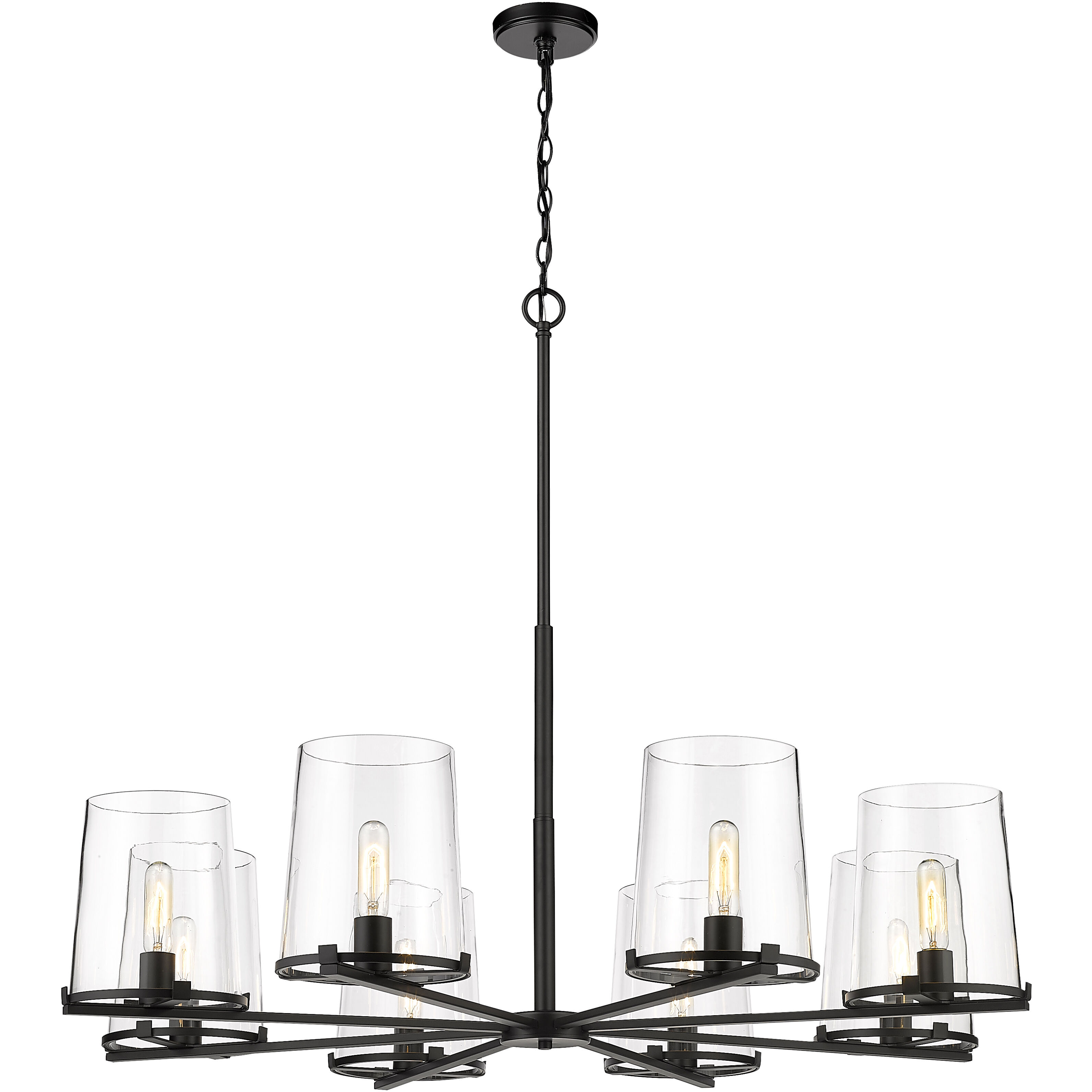 Callista 8 Light 44 inch Matte Black Chandelier Ceiling Light