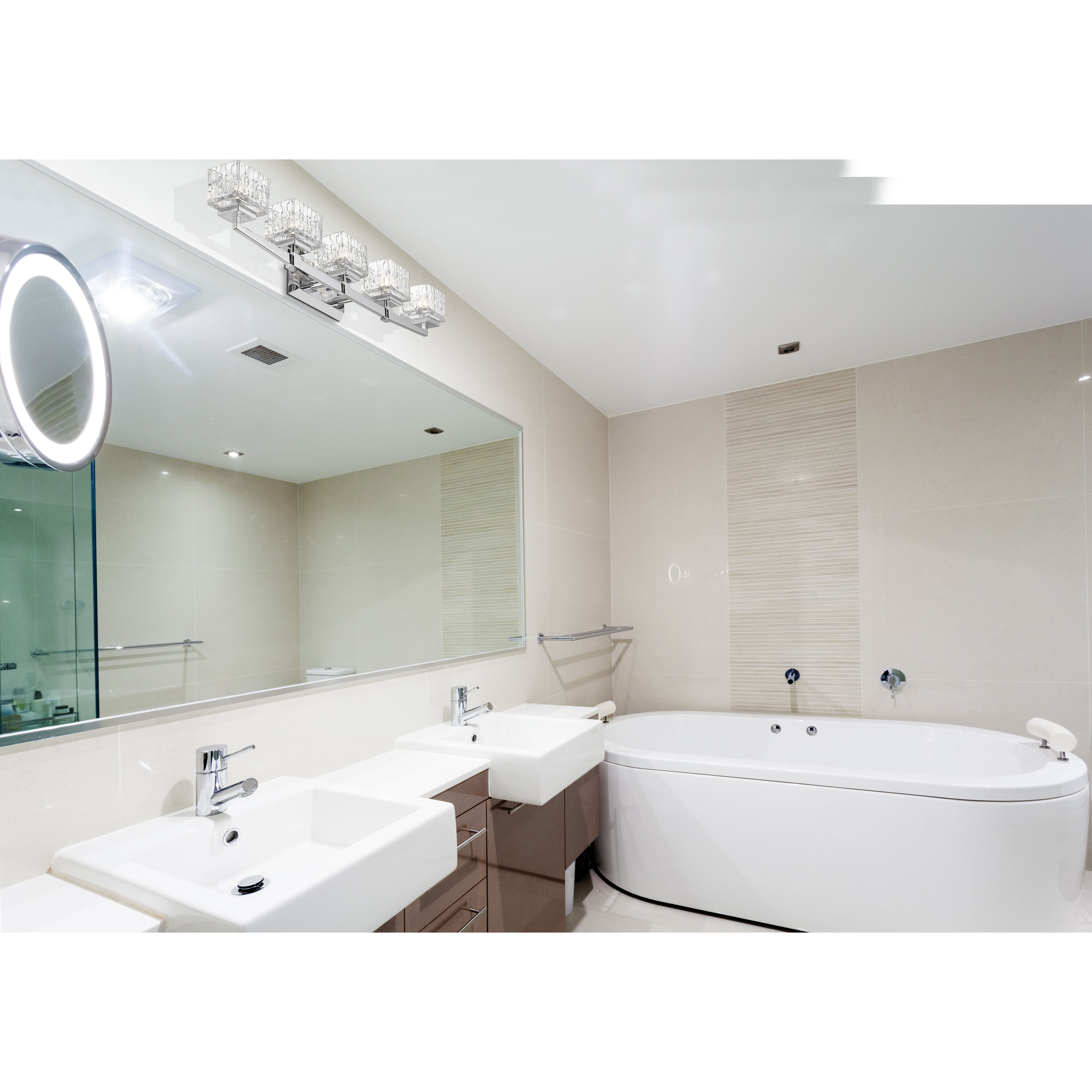 Rubicon 5 Light 36 inch Chrome Vanity Wall Light in G9