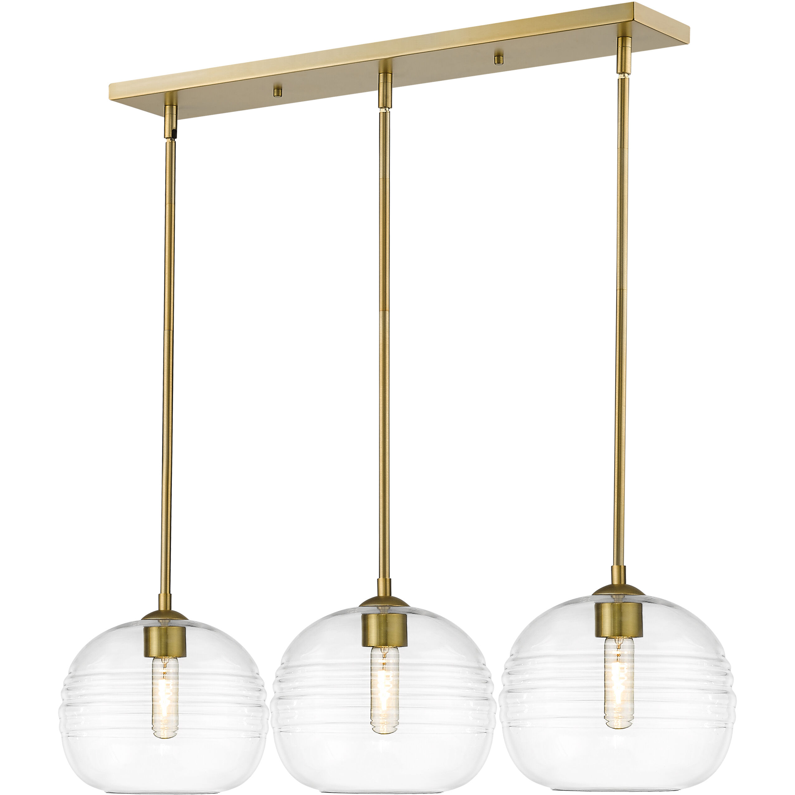 Harmony 3 Light 36 inch Olde Brass Linear Chandelier Ceiling Light