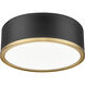 Bradley LED 12.25 inch Matte Black and Modern Gold Flush Mount Ceiling Light