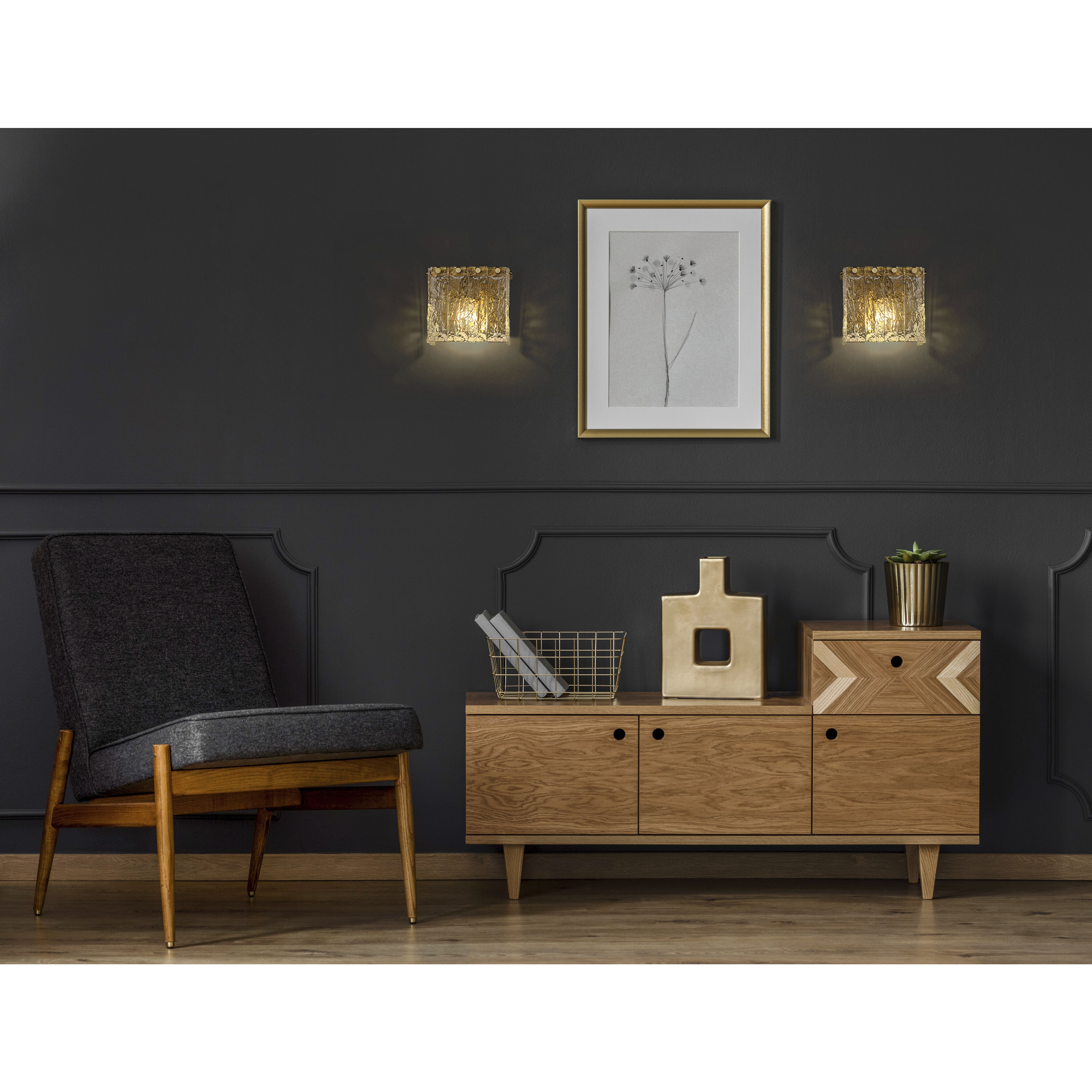 Glacier Wall Sconce Wall Light in Modern Gold