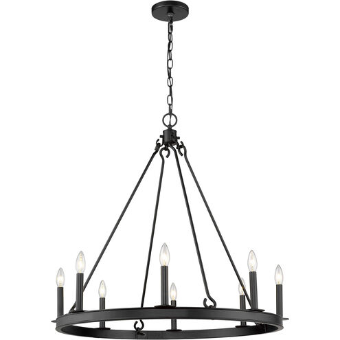 Barclay 8 Light 33 inch Matte Black Chandelier Ceiling Light