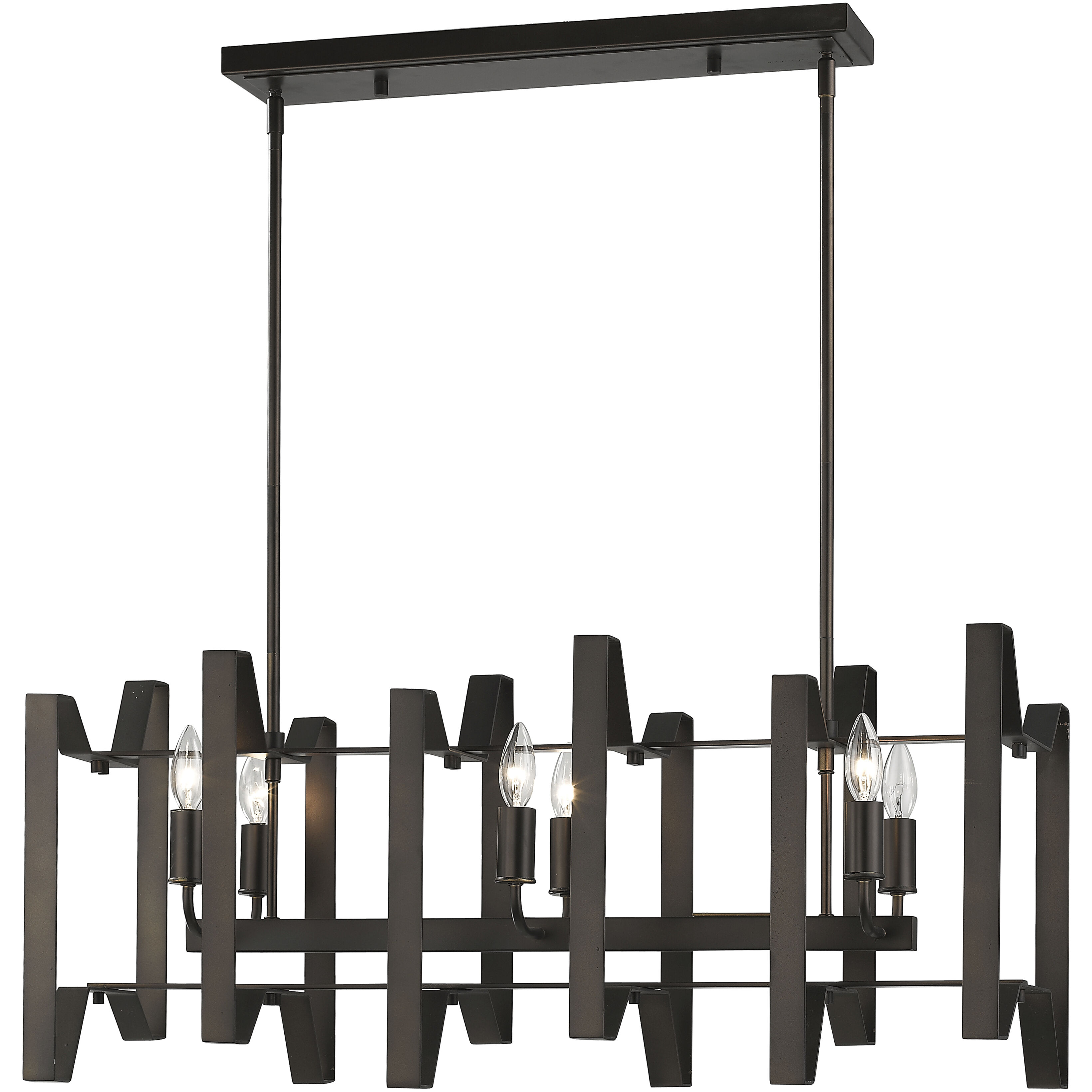 Marsala 6 Light 34 inch Bronze Linear Chandelier Ceiling Light