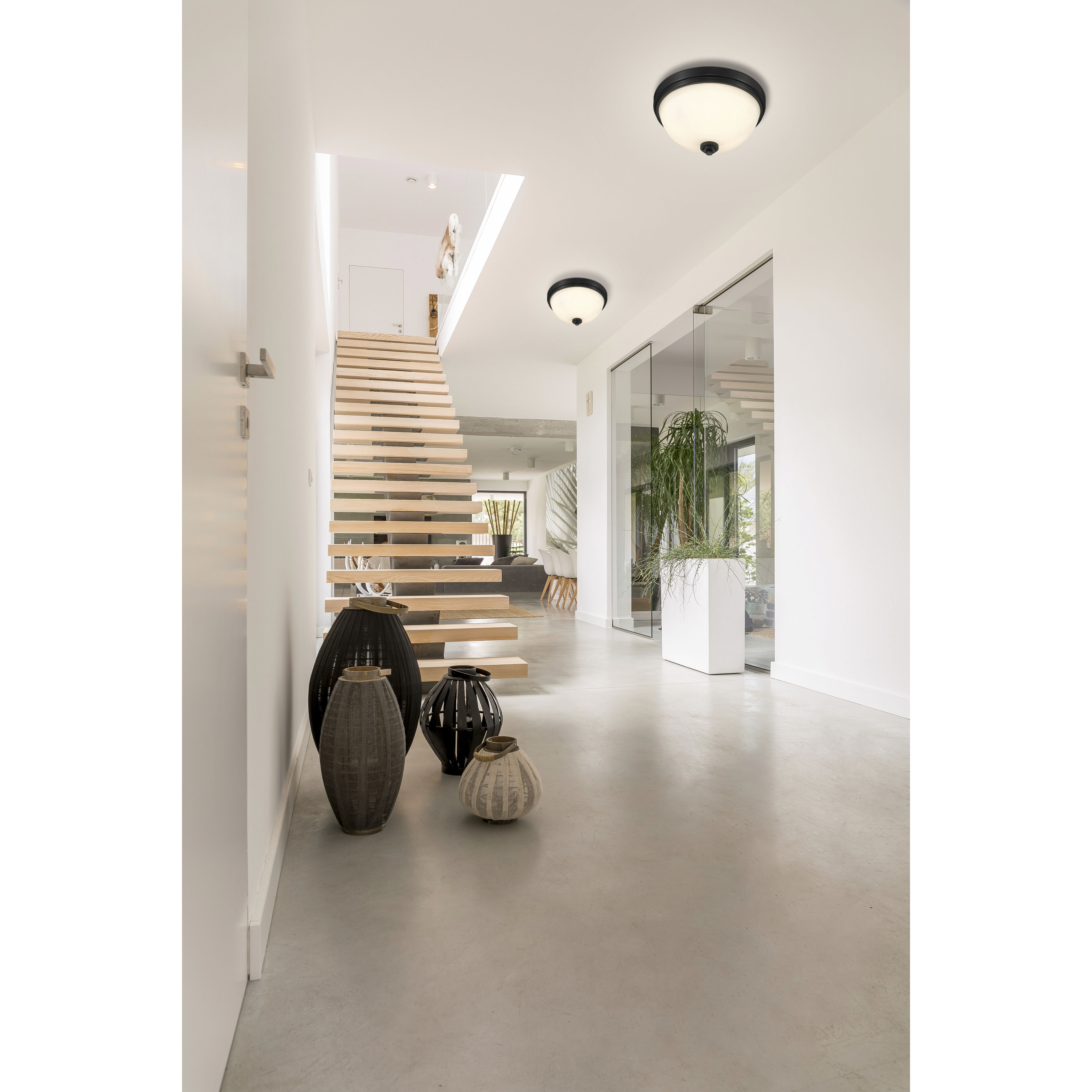 Ashton 2 Light 13 inch Matte Black Flush Mount Ceiling Light in 4