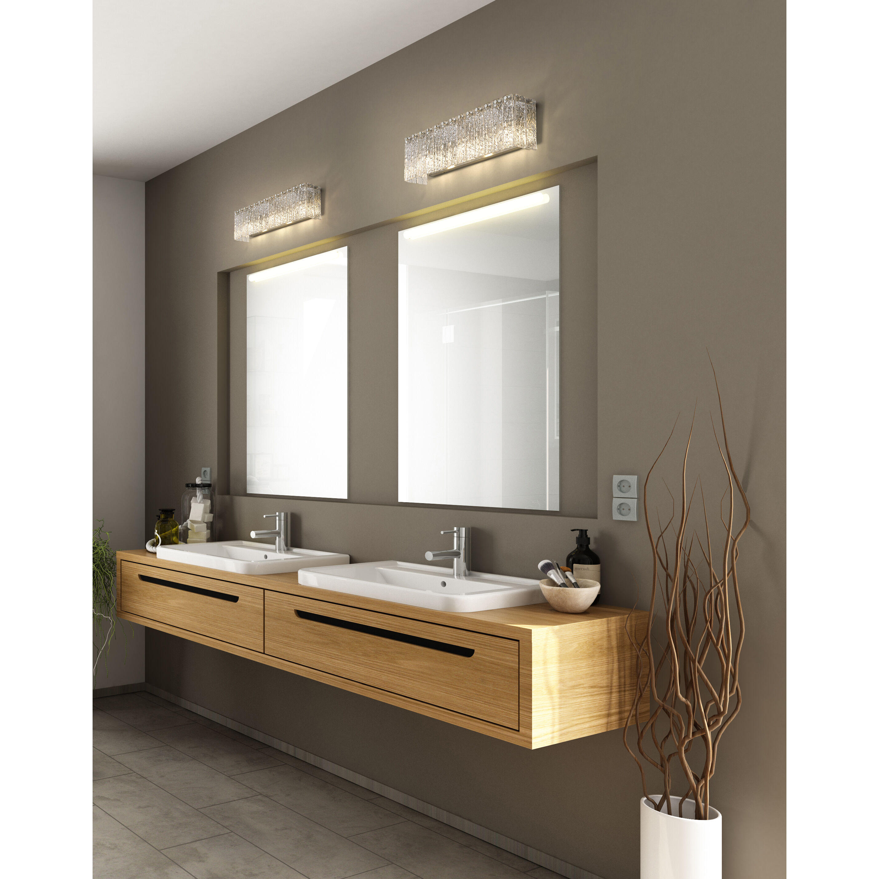 Glacier 3 Light 24 inch Brushed Nickel Vanity Wall Light