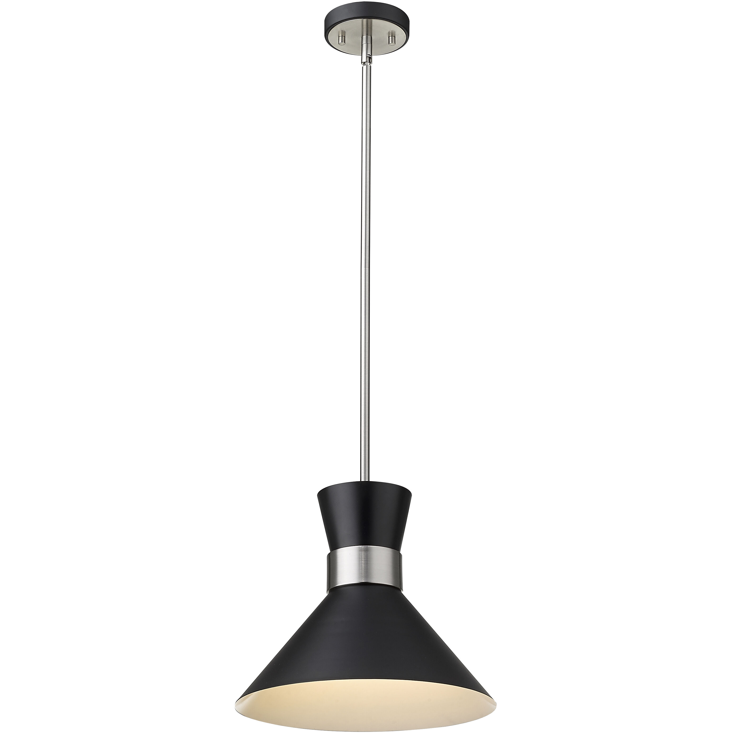 Soriano 1 Light 13.25 inch Matte Black and Brushed Nickel Pendant Ceiling Light