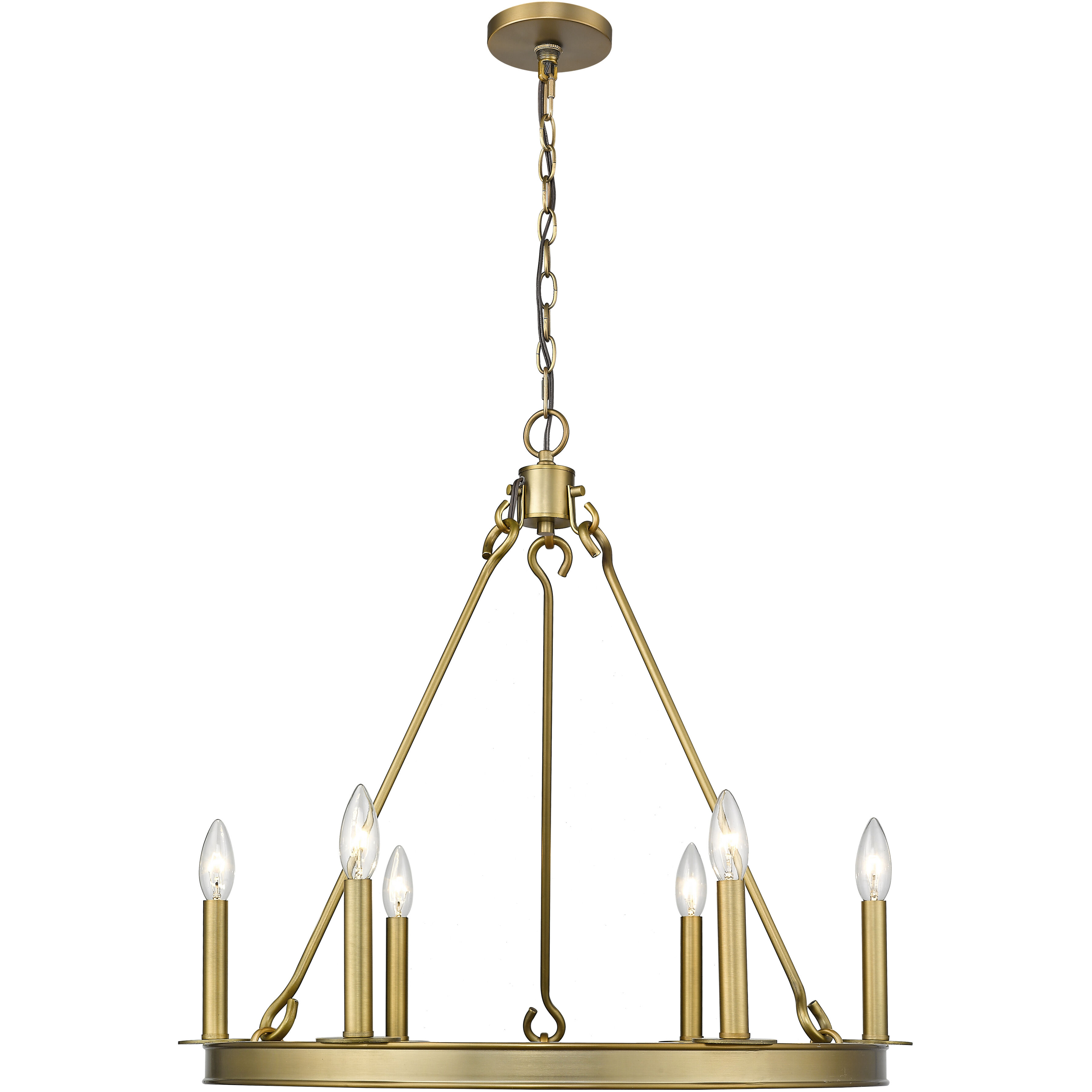 Barclay 6 Light 25 inch Olde Brass Chandelier Ceiling Light