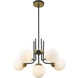 Parsons 6 Light 27 inch Matte Black and Olde Brass Chandelier Ceiling Light