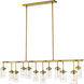 Calliope 12 Light 60 inch Foundry Brass Linear Chandelier Ceiling Light