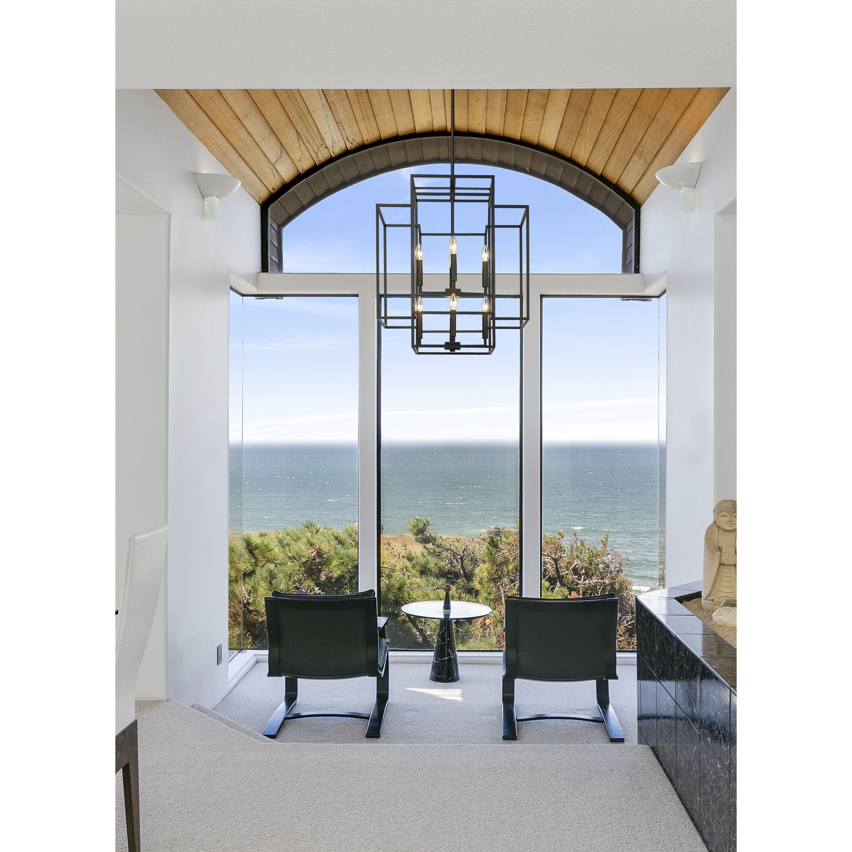 Titania 8 Light 22 inch Matte Black Chandelier Ceiling Light