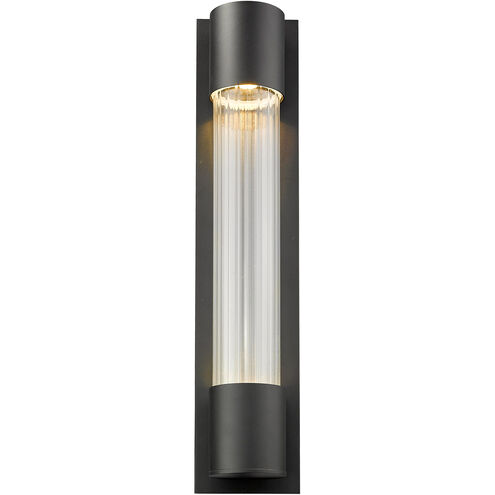 Striate LED 24 inch Black Outdoor Wall Light